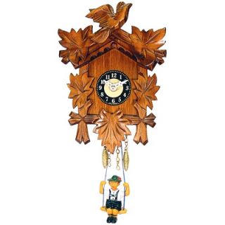 Black Forest Battery Operated Carved Clock with Swinging Boy