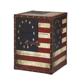 Linon Vintage American Flag Square Trunk   55521FLG 01 AS U