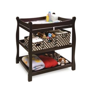 Honey Sleigh Style Changing Table with Hamper and Three Baskets
