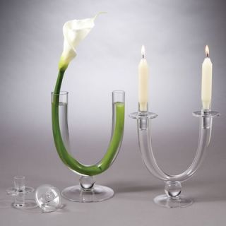 Global Views Large Tubular Candlestick and Vase (Set of 2)