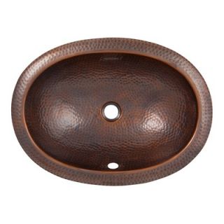 The Copper Factory Hand Hammered Copper Oval Undermount Bathroom Sink