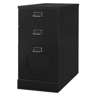Bush My Space Stockport Three Drawer Pedestal File Cabinet in Black