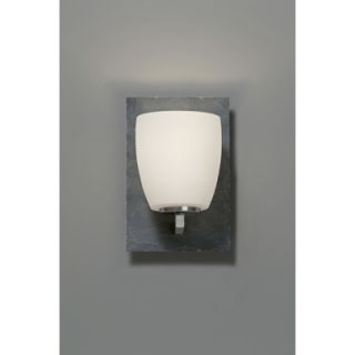 Feiss Quarry One Light Wall Sconce in Brushed Steel and Grey Slate