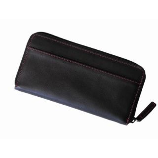 Royce Leather Ladies Leather Fan Wallet in Black   158 6