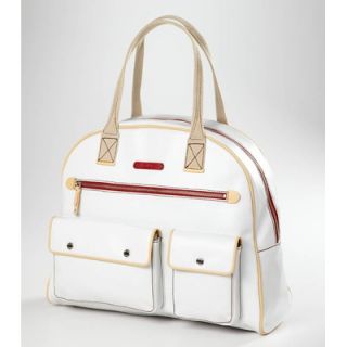Clava Leather Carina Gym Bag in White   77 1006WHITE