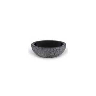 Xylem Round Stone Vessel Sink in Black Granite   GRVE170CBK