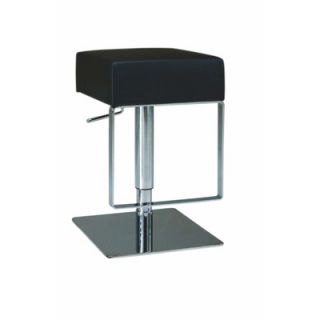 Chintaly Adjustable Backless Swivel Stool with Square Seat in Black