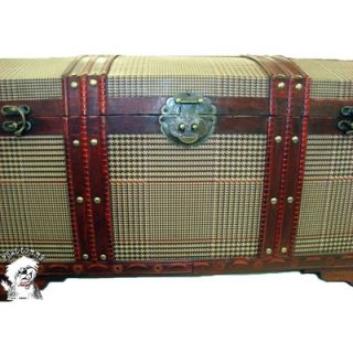 Buyers Choice Victorian Storage in Antiqued Plaid   205 trunk.6334