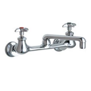 Laboratory Wall Mounted Sink Faucet with Cast Swing Spout and Double