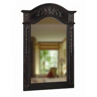 Belle Foret Single Carved Portrait Mirror in Hand Rubbed Black