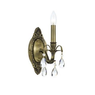 Crystorama Dawson One Light Wall Sconce in Antique Brass