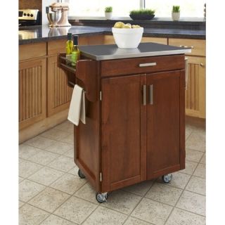 Home Styles Create a Cart Black Kitchen Cart with Natural Wood Top