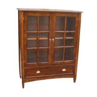 Wayborn Traditional Bookcase with Glass Door in Brown