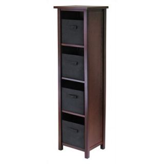 Winsome Verona Storage Shelf with 4 Foldable Black