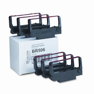 BM506/BR506 Cash Register/OS Ribbon, Nylon, Black/Red, Six per Box