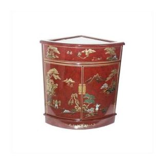 Oriental Furniture Asian Imperial Heavens Red Corner Cabinet