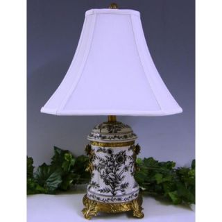 Lamp Factory Black and White Floral Tone Light Table Lamp