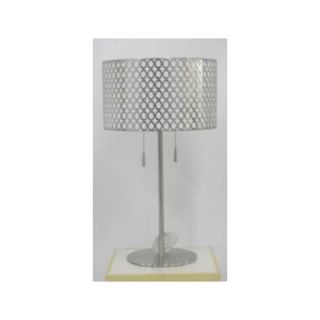 Lite Source Table Lamp in Polished Steel with Net Metal Shade   LS