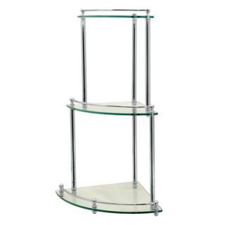 Gatco Premier Corner Glass Shelf in Chrome