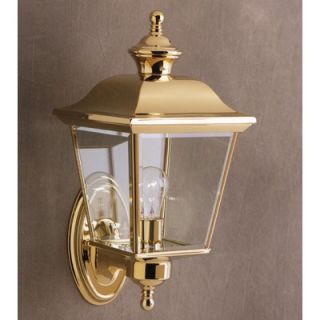 Kichler Bay Shore Outdoor Wall Lantern in Polished Brass and