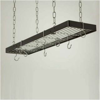 Rogar Small Rectangle Hanging Pot Rack with Grid