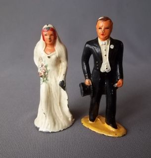 Vintage Barclay Hand Painted Bride Groom Figures