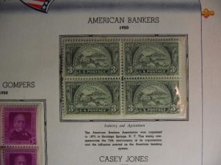 1950 3 Cent Mint Condition Casey Jones Other Stamps 3 Perfect Blocks