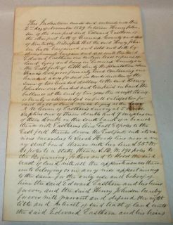 1829 Indenture Deed Greenup Co KY Pioneer John Hockaday Eastham