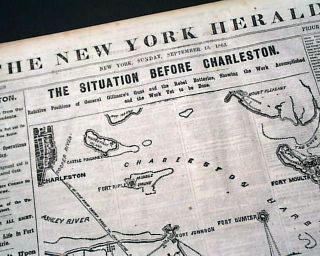 Charleston Harbor Forts Sumter Wagner Johnson Moultrie Map Civil War