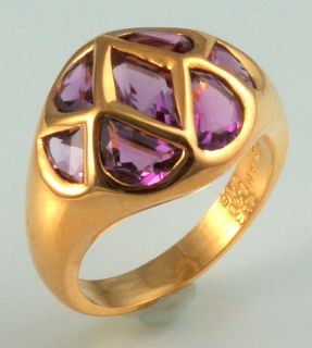 18K Amethyst Ring Made by Designer Gregg Ruth