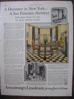 1925 armstrong s linoleum floor covering ad new york sf