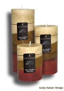Goose Creek Tri Colored Pillar Candle Southern Cotton Scent, Pick Size