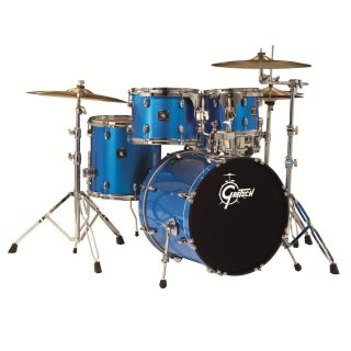 Gretsch Blackhawk 5pc Complete Beginner Drum Set w HW Cymbals Metallic