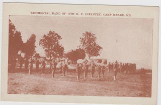 camp meade md regimental band 10th ny infantry postcard time