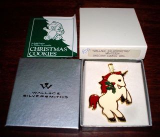 Wallace Silversmith Unicorn Christmas Cookie Enamel Pewter Ornament