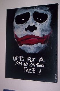  , JOKER GOTH .UNIQUE. CANVAS PAINTING ART READY TO HANG / STAND