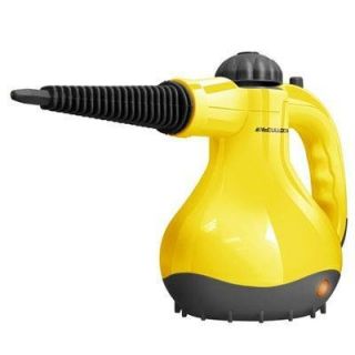 handheld steamer with 6 ounce water tank cleans and sanitizes heats up