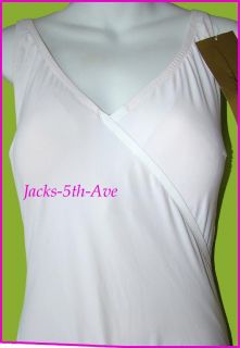 Gottex Sz 14 White One Piece Tank Style Swimsuit Womens Spandex Lined
