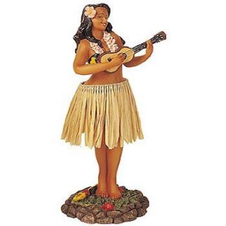 Hawaiian Leilani with Ukulele Hula Girl Dashboard Doll