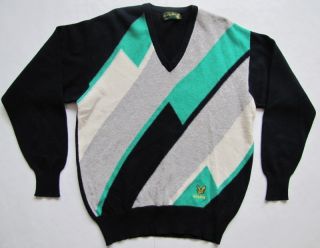  Vintage 100 Lambswool V Neck Jumper Sweater Hawick Scotland