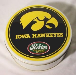 Old University of Iowa Hawkeyes Perkins Restaurant Advertising Tin