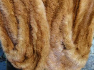Vtg Autumn Haze Mink Fur Stole Jacket Pockets Monogram Klyman Furs