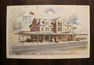 New Lehigh Valley Railroad Station Hazelton PA Postcard