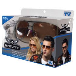 New HD Vision Aviators Black Sunglasses As Seen On TV Sun Glasses Fast