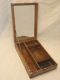  Looking Vintage Antique Portable Shaving Box Kit / Mirror Estate FIND