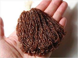 Master Hank 9900 17B 1 Vintage Czech Faceted Brown Sparkle Seed Glass