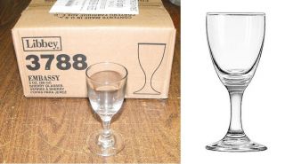 Libbey 3788 3oz Sherry Grappa Wine Glass Case 12 Free SHIP