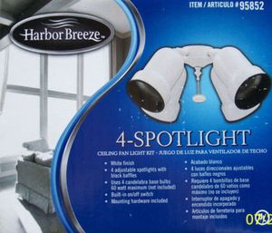 Harbor Breeze 4 Light Ceiling Fan Spotlight Kit New