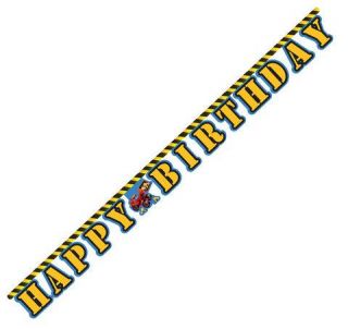 trucks diggers happy birthday cut out banner 8ft £ 4 49