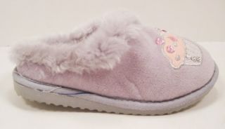 New Canyon River Blues Cupcake 2 Slippers Gray Fur Jewel Girls Youth